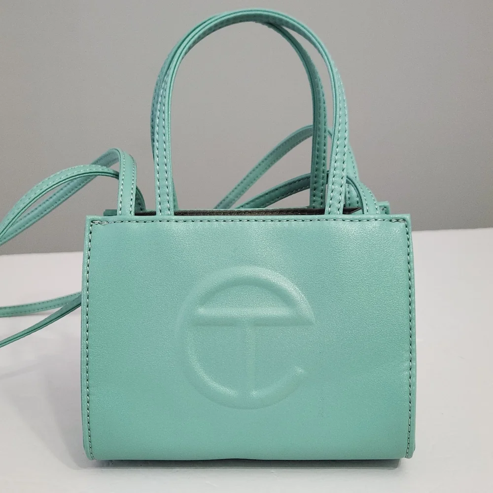 NEW TELFAR SMALL SHOPPING BAG TOTE IN SAGE GREEN